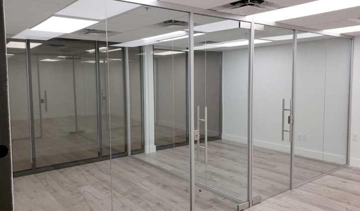 frameless glass partition